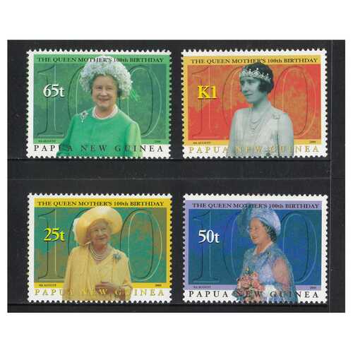 Papua New Guinea 2000 The Queen Mother's 100th Birthday Set of 4 Stamps MUH SG888/91