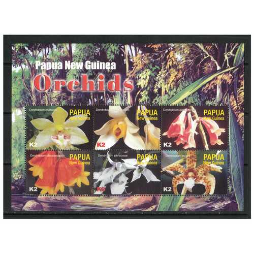 Papua New Guinea 2004 Orchids Mini Sheet of 6 Stamps MUH SG MS1023
