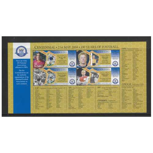 Papua New Guinea 2004 Centenary of FIFA Football Mini Sheet of 4 Stamps MUH SG MS1042