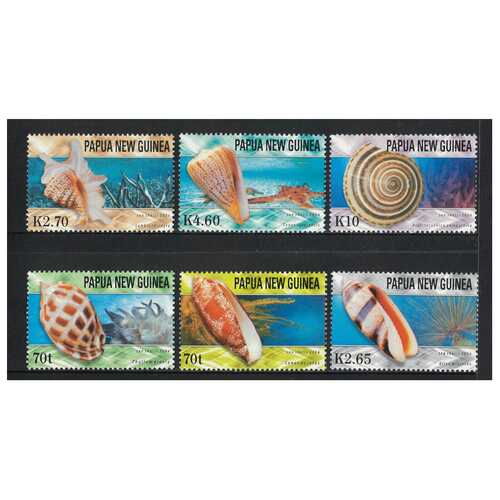 Papua New Guinea 2004 Sea Shells Set of 6 Stamps MUH SG1050/55