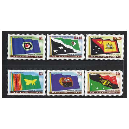 Papua New Guinea 2005 Provincial Flags Set of 6 Stamps MUH SG1101/06