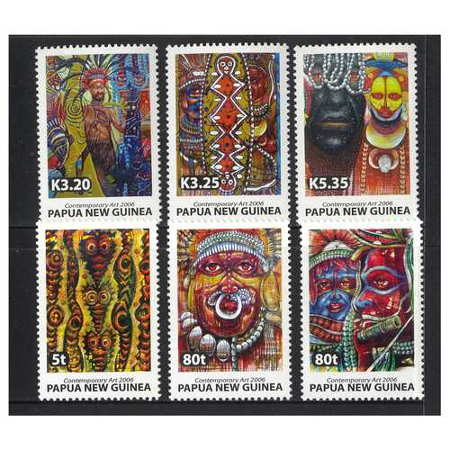 Papua New Guinea 2006 Contemporary Art in PNG 1st Series Set of 6 Stamps MUH SG1121/26