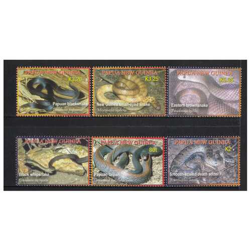 Papua New Guinea 2006 Snakes of PNG Set of 6 Stamps MUH SG1140/45