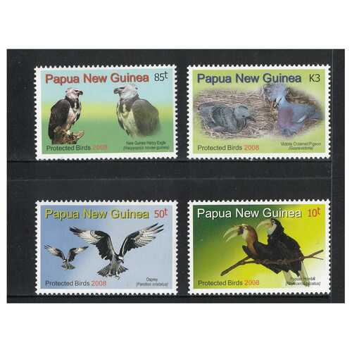 Papua New Guinea 2008 Protected Birds Set of 4 Stamps MUH SG1221/24