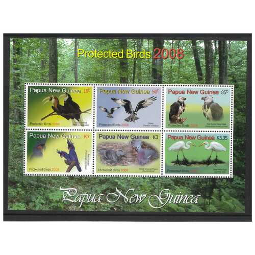 Papua New Guinea 2008 Protected Birds Mini Sheet of 6 Stamps MUH SG MS1225