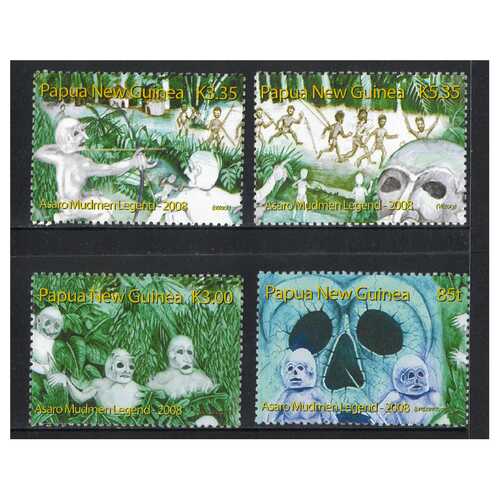 Papua New Guinea 2008 Asaro Mudmen Legend Set of 4 Stamps MUH SG1227/30
