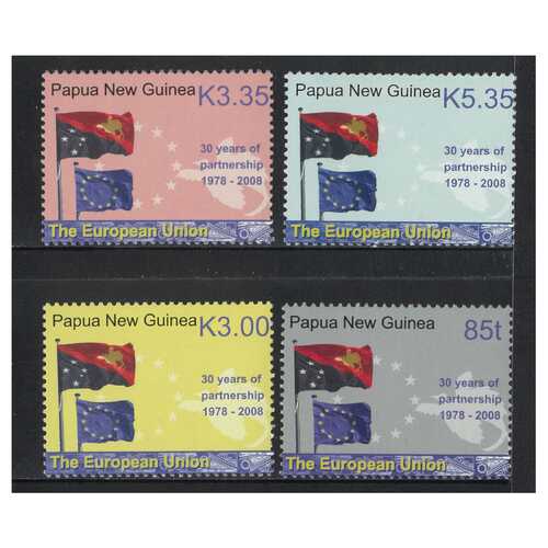 Papua New Guinea 2008 30 Years of PNG/European Union Partnership Set of 4 Stamps MUH SG1243/46