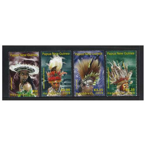 Papua New Guinea 2008 Traditional Headdress Set of 4 Stamps MUH SG1255/58