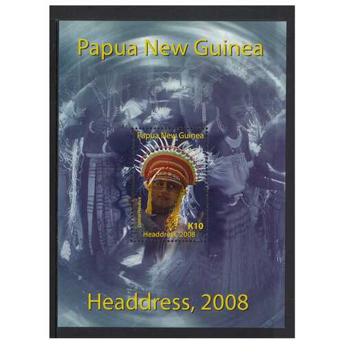 Papua New Guinea 2008 Traditional Headdress Mini Sheet of K10 Stamp MUH SG MS1260
