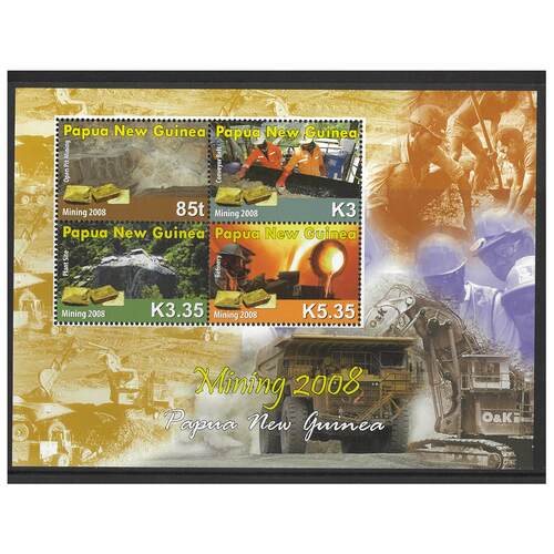 Papua New Guinea 2008 Mining Mini Sheet of 4 Stamps MUH SG MS1273