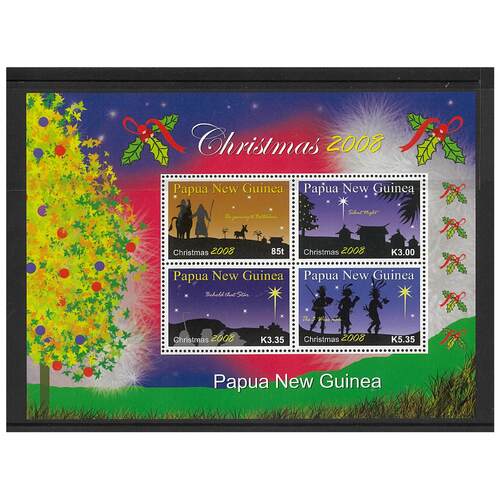 Papua New Guinea 2008 Christmas Mini Sheet of 4 Stamps MUH SG MS1290