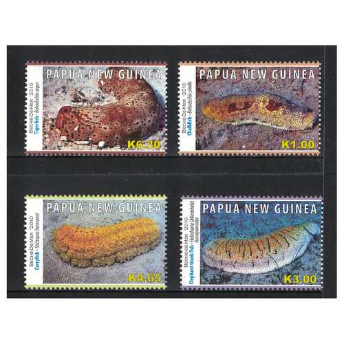 Papua New Guinea 2010 Sea Cucumbers Set of 4 Stamps MUH SG1373/76