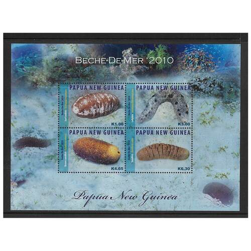 Papua New Guinea 2010 Sea Cucumbers Mini Sheet of 4 Stamps MUH SG MS1377