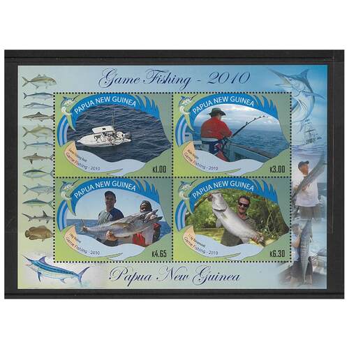 Papua New Guinea 2010 Game Fishing Mini Sheet of 4 Stamps MUH SG MS1412