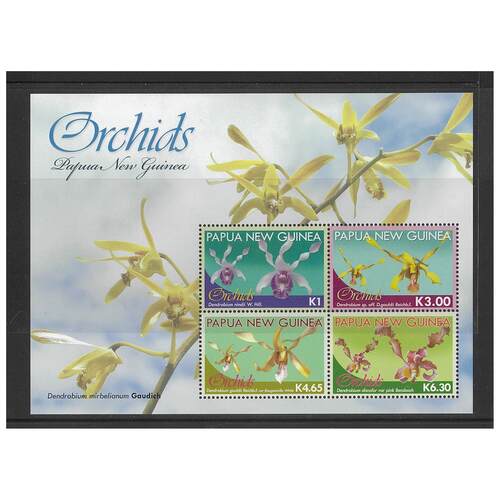 Papua New Guinea 2010 Orchids Mini Sheet of 4 Stamps MUH SG MS1436