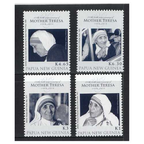 Papua New Guinea 2010 Birth Centenary of Mother Teresa Set of 4 Stamps MUH SG1438/41
