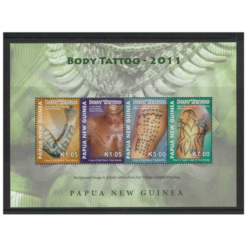 Papua New Guinea 2011 Body Tattoos Mini Sheet of 4 Stamps MUH SG MS1512
