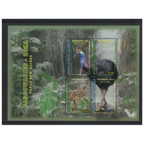 Papua New Guinea 2011 Southern Cassowary/Birds Mini Sheet of 4 Stamps MUH SG MS1518