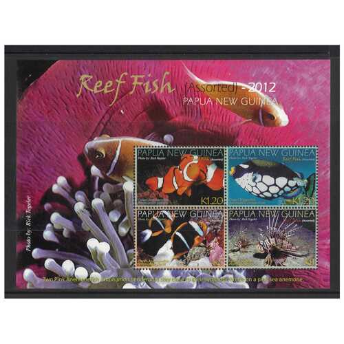Papua New Guinea 2012 Reef Fish Mini Sheet of 4 Stamps MUH SG MS1548