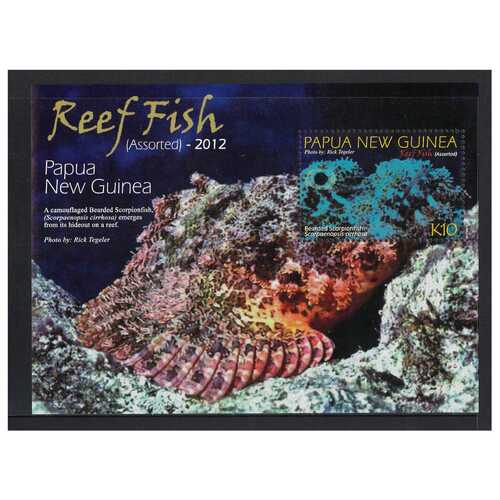 Papua New Guinea 2012 Reef Fish Mini Sheet of K10 Stamp MUH SG MS1549