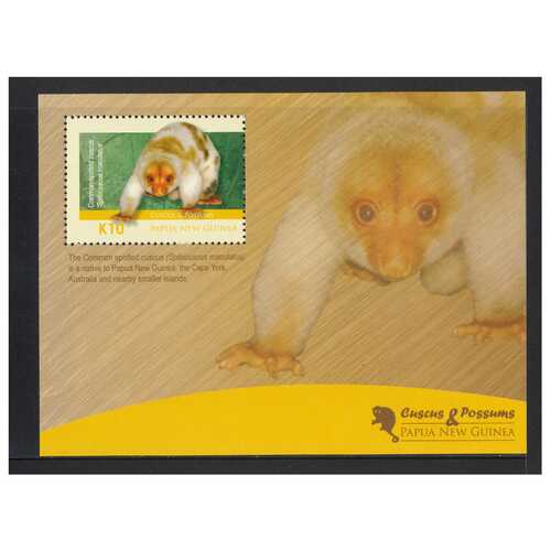 Papua New Guinea 2012 Cuscus & Possums Mini Sheet of K10 Stamp MUH SG MS1573