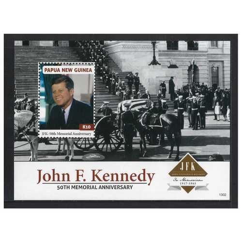 Papua New Guinea 2013 50th Death Annive John F. Kennedy Mini Sheet of K10 Stamp MUH SG MS1624