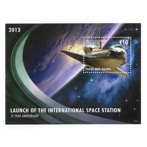 Papua New Guinea 2013 Launch of International Space Station 15th Anniv Mini Sheet of K10 Stamp MUH SG MS1642