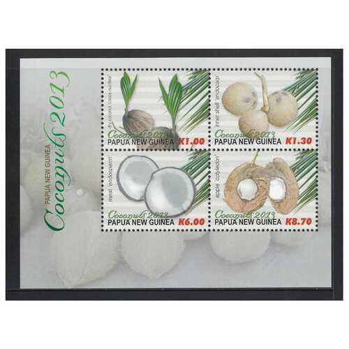 Papua New Guinea 2013 Coconuts Mini Sheet of 4 Stamps MUH SG MS1653