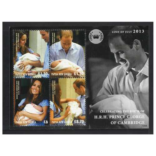 Papua New Guinea 2013 Birht of Prince George of Cambridge Mini Sheet of 4 Stamps MUH SG MS1659