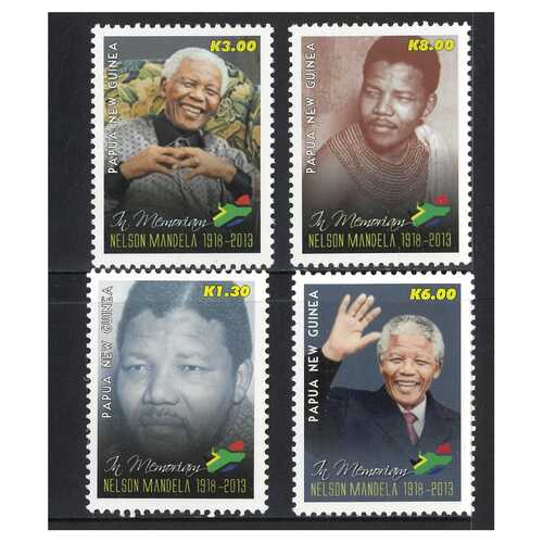 Papua New Guinea 2014 Nelson Mandela Commemoration Set of 4 Stamps MUH SG1700/03
