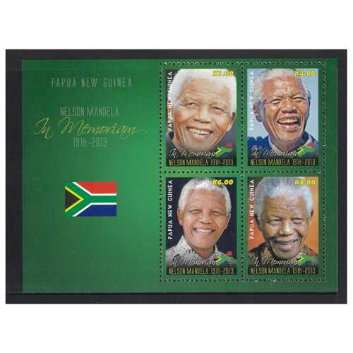 Papua New Guinea 2014 Nelson Mandela Commemoration Mini Sheet of 4 Stamps MUH SG MS1704