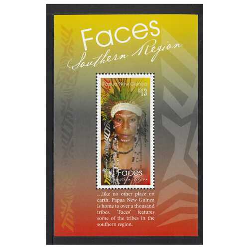 Papua New Guinea 2017 Faces - Southern Region Mini Sheet of K13 Stamp MUH
