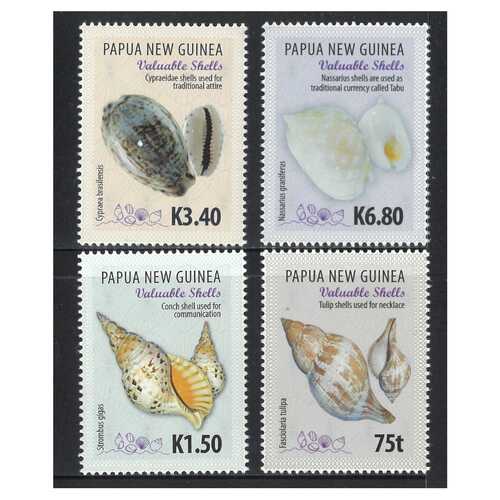 Papua New Guinea 2017 Valuable Shells Set of 4 Stamps MUH