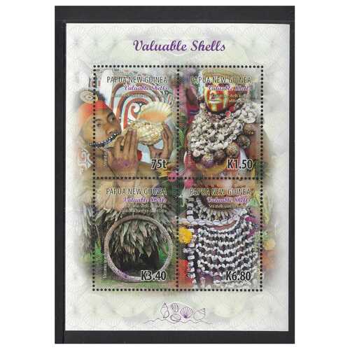 Papua New Guinea 2017 Valuable Shells Sheetlet of 4 Stamps MUH
