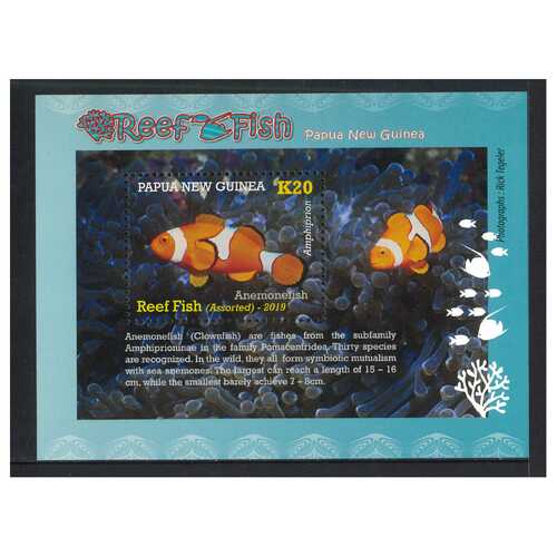 Papua New Guinea 2019 Reef Fish Mini Sheet of K20 Stamp MUH