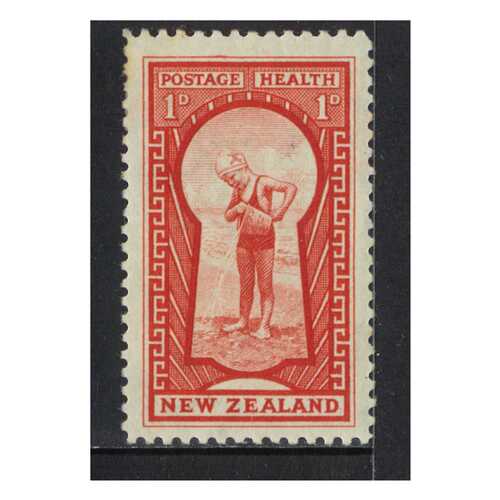 New Zealand 1935 Health Issue The Key 1d+1d Scarlet Stamp MUH SG576