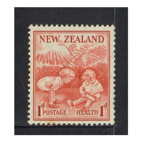 New Zealand 1938 Health Issue Children Playing 1d+1d Scarlet Stamp MUH SG610