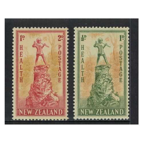 New Zealand 1945 Health Issue Peter Pan Statue Set/2 Stamps MUH SG665/66