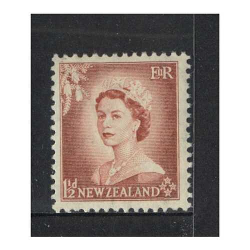 New Zealand 1953 (SG725) Queen Elizabeth II 1 1/2d Brown Stamp MUH
