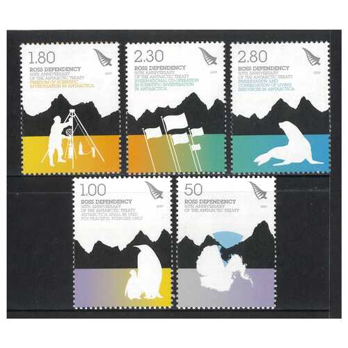 Ross Dependency 2009 (SG115/19) 50th Anniv Antarctic Treaty Set of 5 Stamps MUH