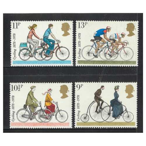 Great Britain 1978 Centenaries of Cyclists' Touring Club & British Cycling Federation Set of 4 Stamps SG1067/70 MUH