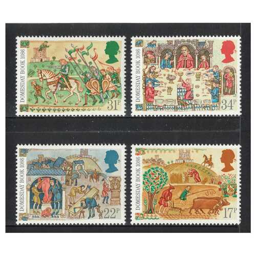 Great Britain 1986 Domesday Book 900th Anniversary Set of 4 Stamps SG1324/27 MUH