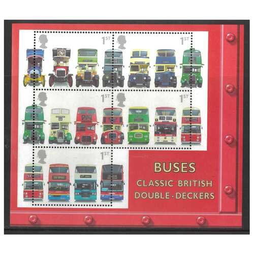Great Britain 2001 First Double-decker Bus 150th Anniversary Mini Sheet of 5 Stamps SG MS2215 MUH
