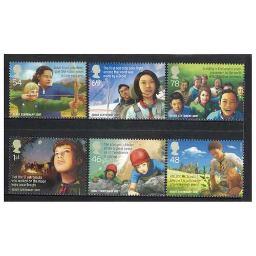Great Britain 2007 Europa/Centenary of Scouting Set of 6 Stamps SG2758/63 MUH 