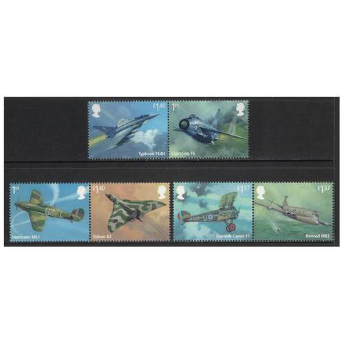 Great Britain 2018 Royal Air Force (RAF) Centenary Set of 6 Stamps SG4058/63 MUH 