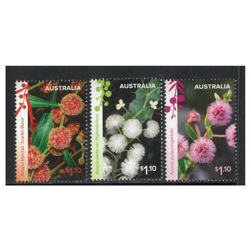 Australia 2021 Wattle Wonders Flowers Set of 3 Stamps MUH