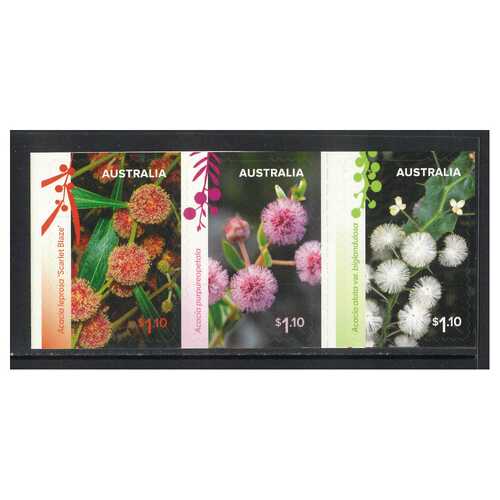 Australia 2021 Wattle Wonders Flowers Set of 3 Self-adhesive Stamps ex Booklet MUH