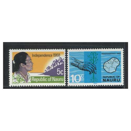 Nauru 1968 Independence Set of 2 Stamps SG94/95 MUH
