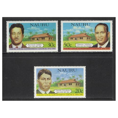 Nauru 1981 Local Government Council 30th Anniv Set of 3 Stamps SG235/37 MUH