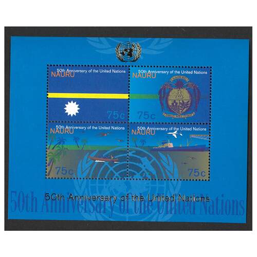 Nauru 1995 50th Anniv of United Nations Mini Sheet of 4 Stamps SG MS434 MUH